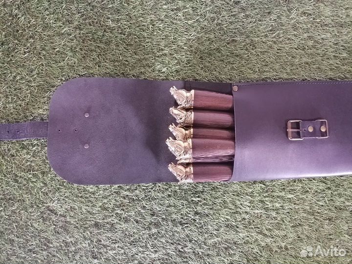 Лошади (Объемная рукоять) в чехле кожаный - 2