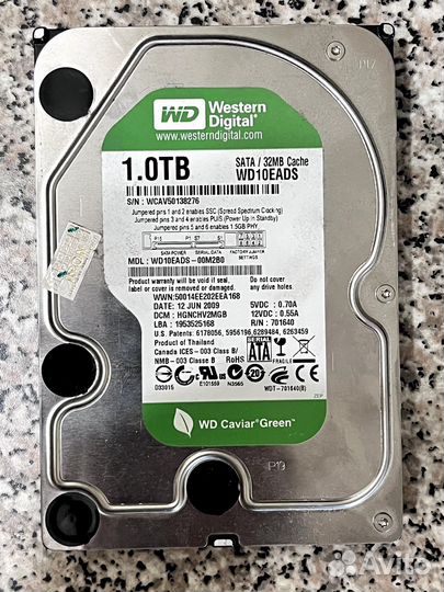 Жесткий диск western digital, 1.0тб