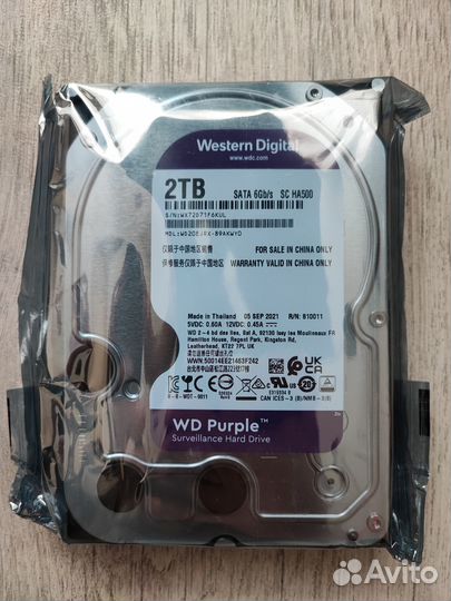 Жесткий диск WD Purple 2/4Тб Новый