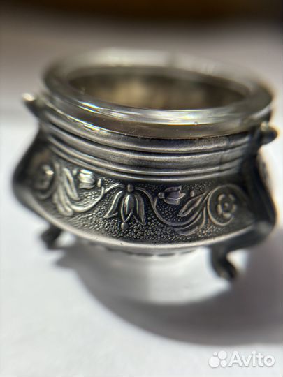 Винтажная солонка с родной ложкой, СССР