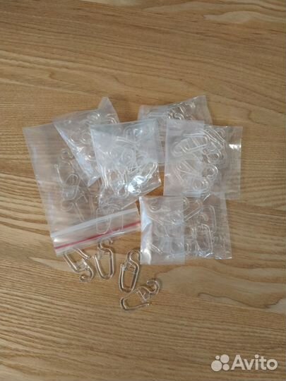 Крючки прозрачные для штор, комплект 100 шт