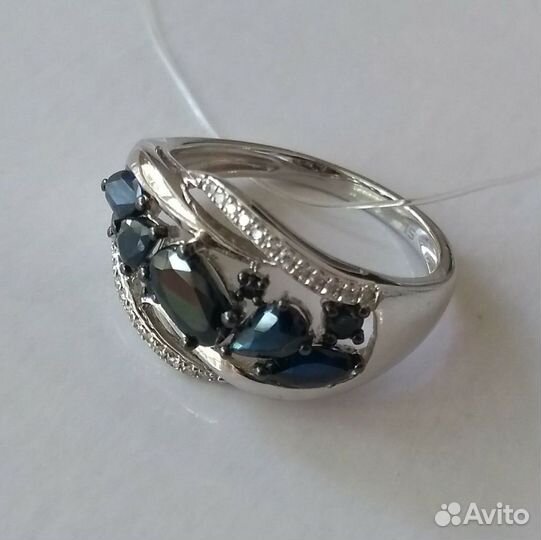 585 кольца р.17, 18,5 нат сапфиры 1,75ct белые