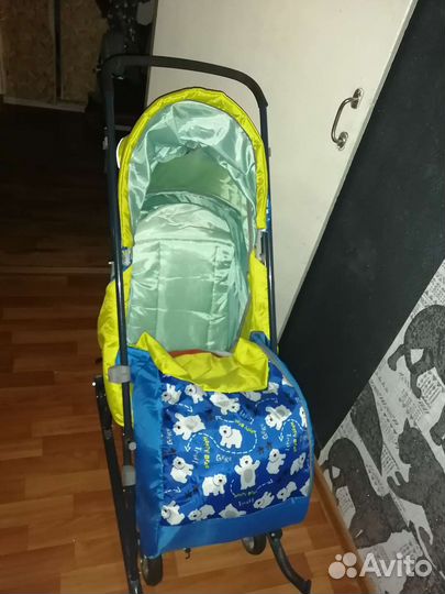 Санки коляска Nika (с колесами)