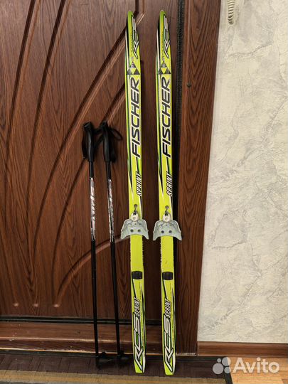 Лыжи детские 125 см с палками