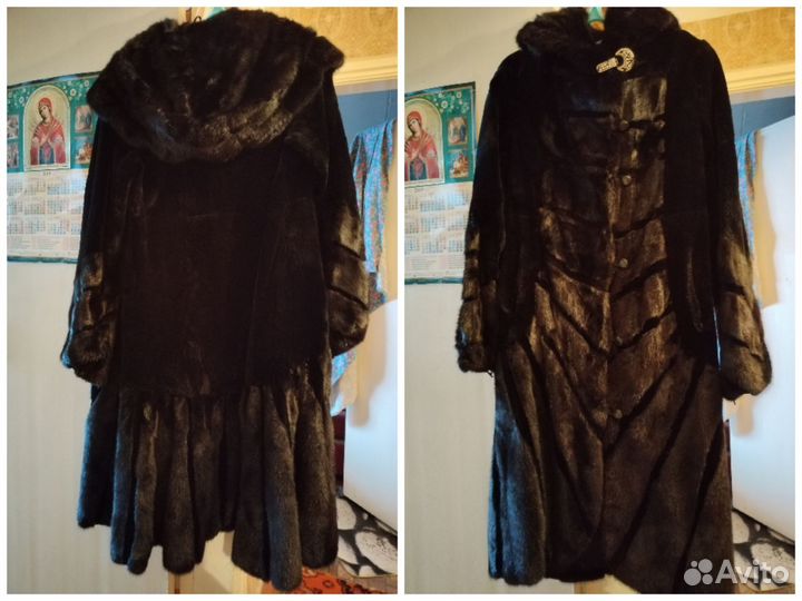 Шуба мутоновая с норкой