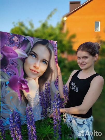 Печать на холсте под живопись /портрет по фото