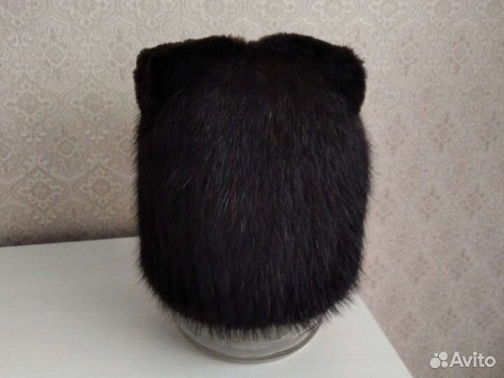 Шапка норковая вязаная женская