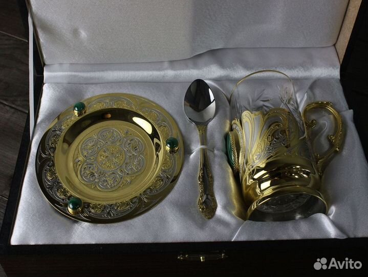 Чайный набор с малахитом