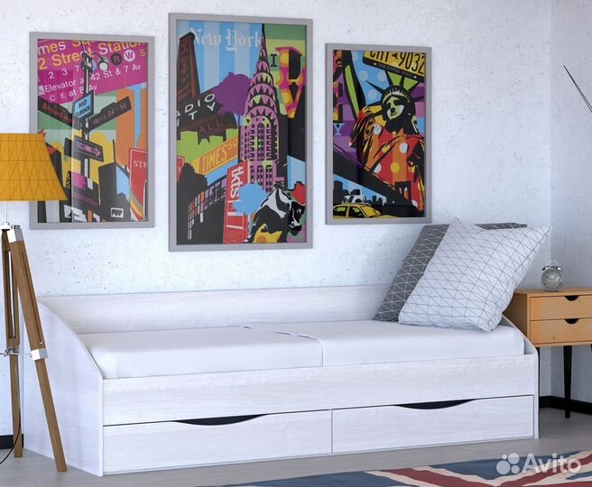 Кровать Мелисса с 2 ящиками и матрасом