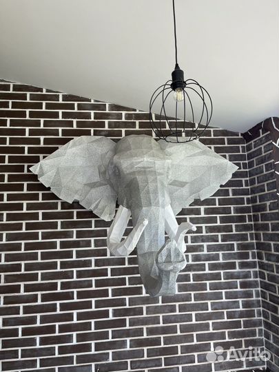 Полигональная фигура голова слона