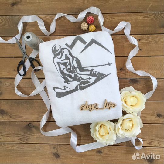 Махровый халат с именной вышивкой на заказ