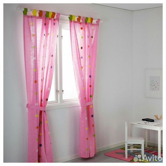 Шторы IKEA детские розовые