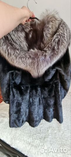 Шуба норковая с капюшоном