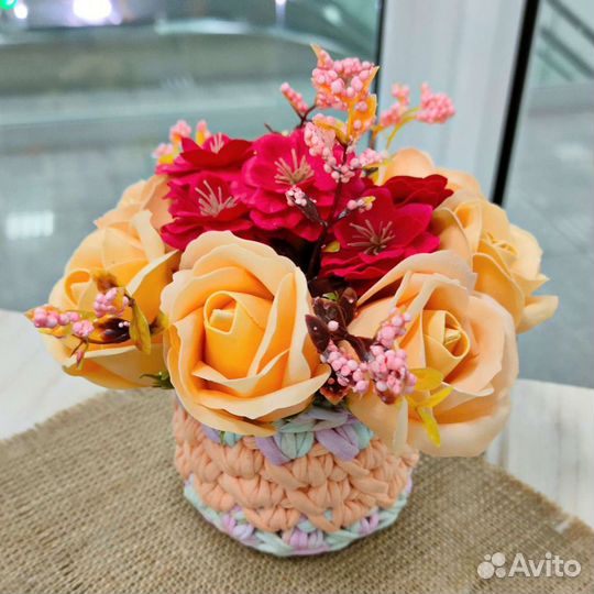 Букет из мыльных роз