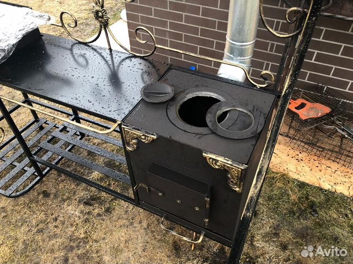 Мангал кованый с печкой