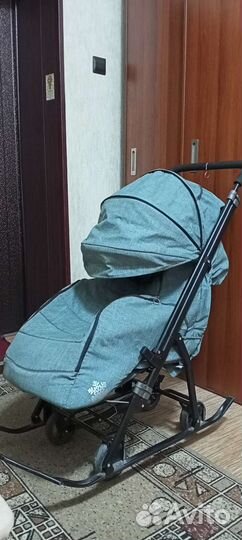 Детские санки коляска с колесами