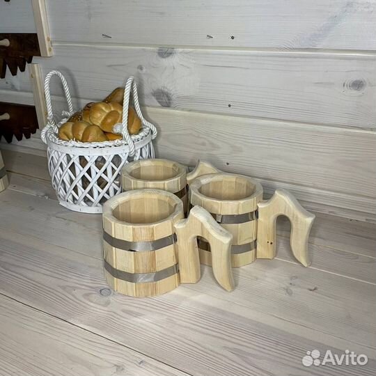 Пивная деревянная кружка