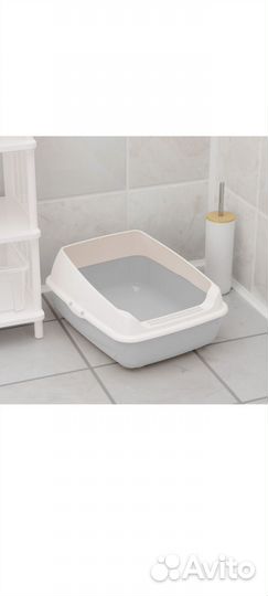 Лоток большой с высоким бортиком и совком новый