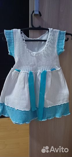 Детское летнее вязаное платье