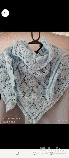 Бактус шаль косынка вязаный