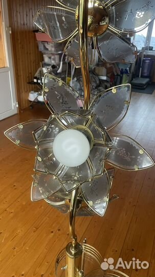 Торшер кашпо стеклянный