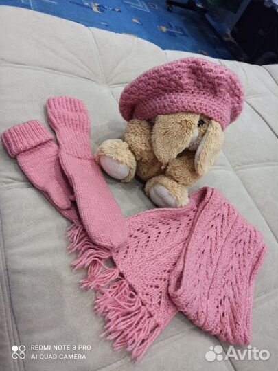 Берет варежки шарф вызванный