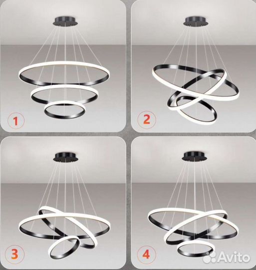 Люстра лофт кольца бра дизайнерские хит продаж