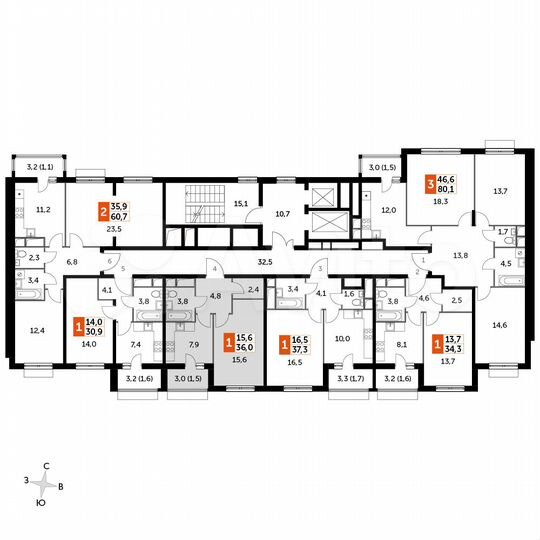 1-к. квартира, 36 м², 6/16 эт.