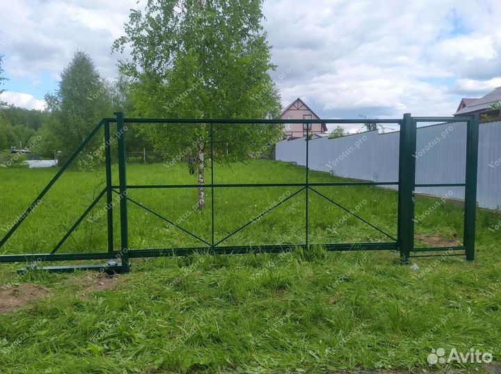 Ворота откатные с калиткой