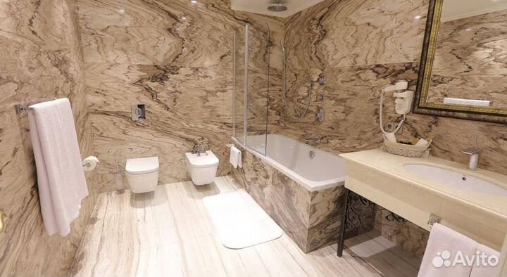 Облицовка мрамором, гранитом, кварцитом стен,полов