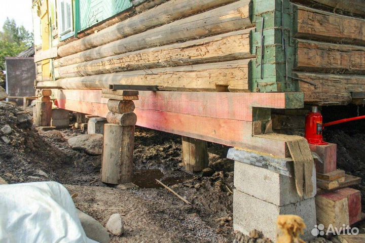 Замена венцов, Ремонт полов, Подъём домов
