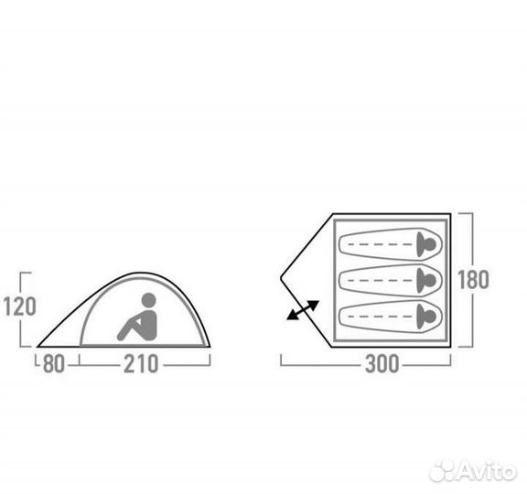 Палатка туристическая 3 местная