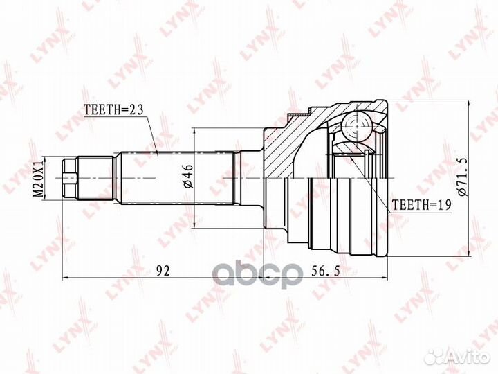 Шрус наружный lynxauto CO-1813 CO-1813 lynxauto