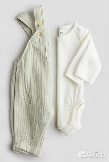 Муслиновый комбинезон и боди hm 56 62 68 74
