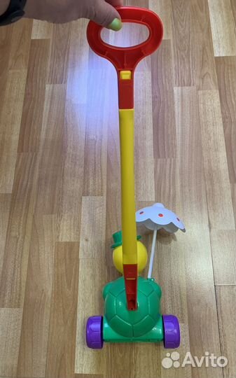 Игрушка-каталка Черепашка с ручкой