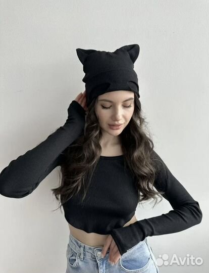 Шапка женская с ушками