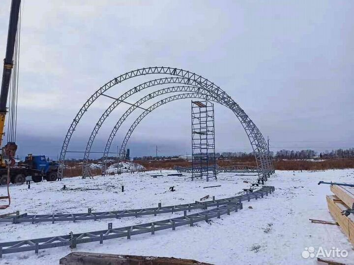 Быстровозводимые ангары (12м x 6м x 30м)