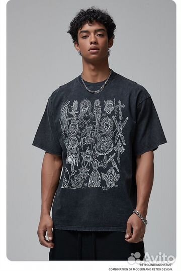 Новая мужская футболка в готическом стиле