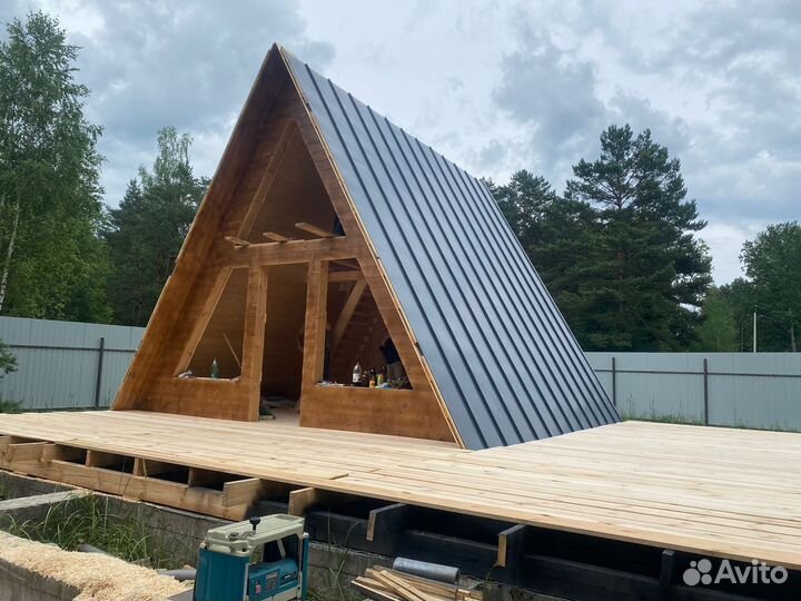 Дом Афрейм 6 х 6 м. с верандой