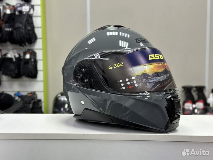 Мотошлем модуляр GSB G-362 цемент