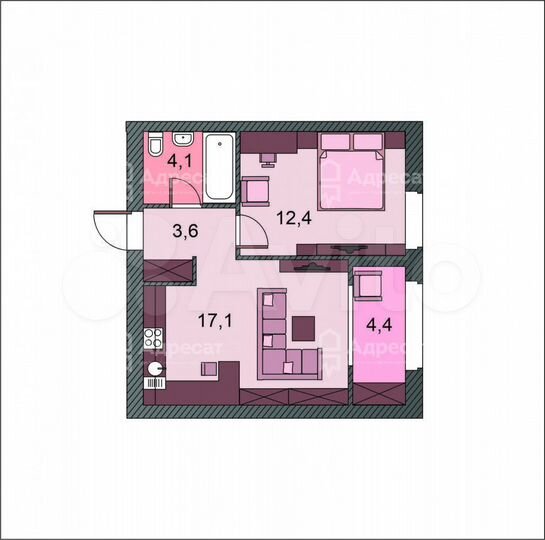1-к. квартира, 39,4 м², 21/23 эт.