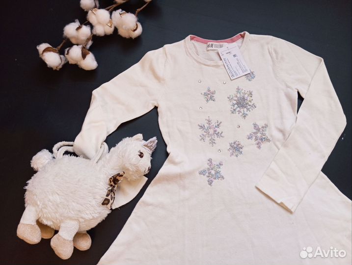 Платье для девочки hm новое 110-116 свитер новый
