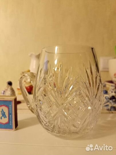 Кружка пивная для напитков хрустальная