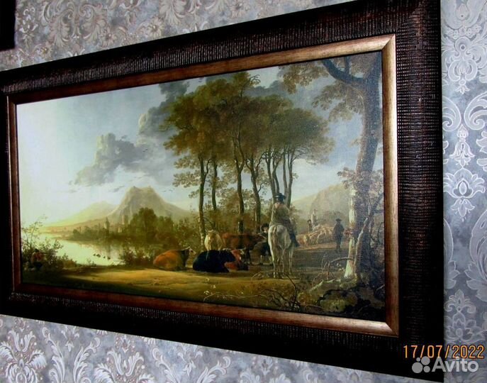 Картина 17 века на холсте, Голландия - А. Кейп