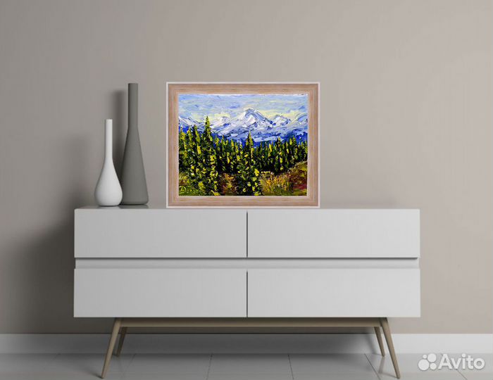 Горный пейзаж картина 20 х 25 см