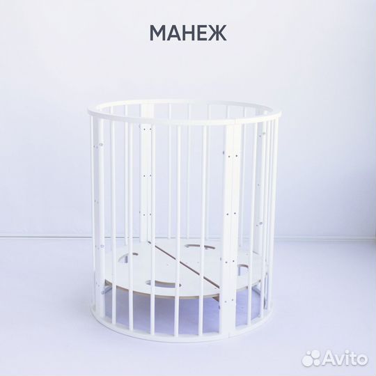 Кроватка-трансформер малютка 7 в 1 с маятником (бе