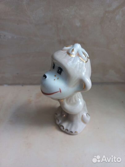 Фарфоровая статуэтка СССР обезьянка аниквариат