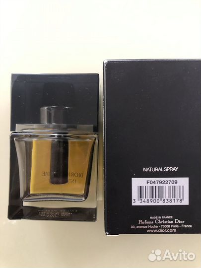 Мужская туалетная вода dior homme intense
