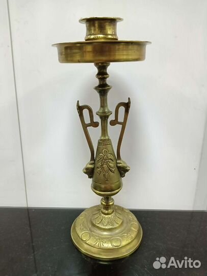 Подсвечник латунь антиквариат
