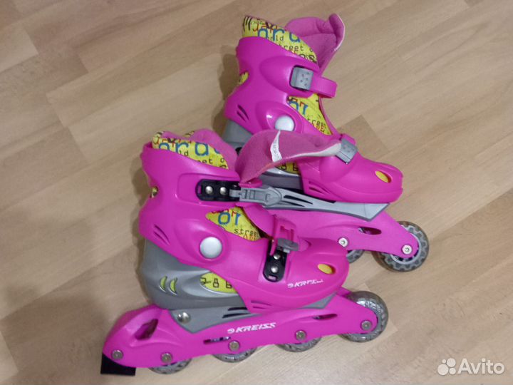 Ролики раздвижные 34-37 размер с набором защиты